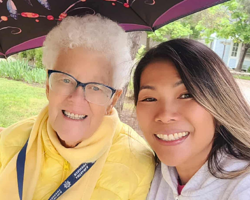 Caregiver providing meal support