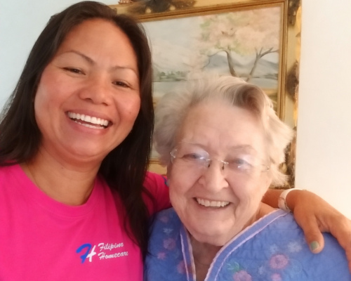 Filipino Homecare nurse with patient